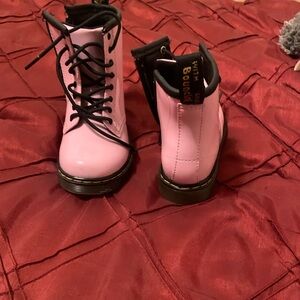 Dr. Martens Pink Pattern Lace Up Combat Boots